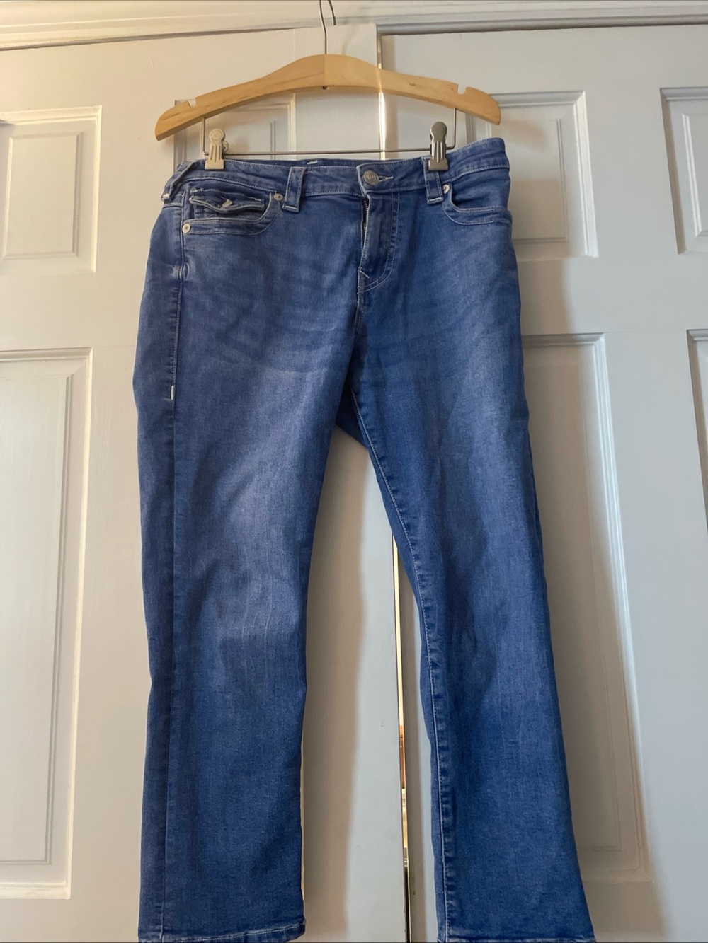 True Religion Jeans Jennie Mid Rise Curvy‎ Capri Size 30x22 Blue Denim